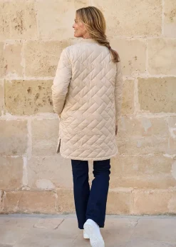 Coats & Jackets>Cotton Traders Champagne Collarless Quilted Jacket