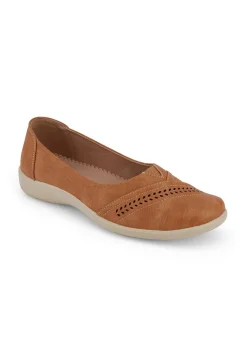 Footwear>Cotton Traders Chestnut Soft Step Laser Cut Shoes