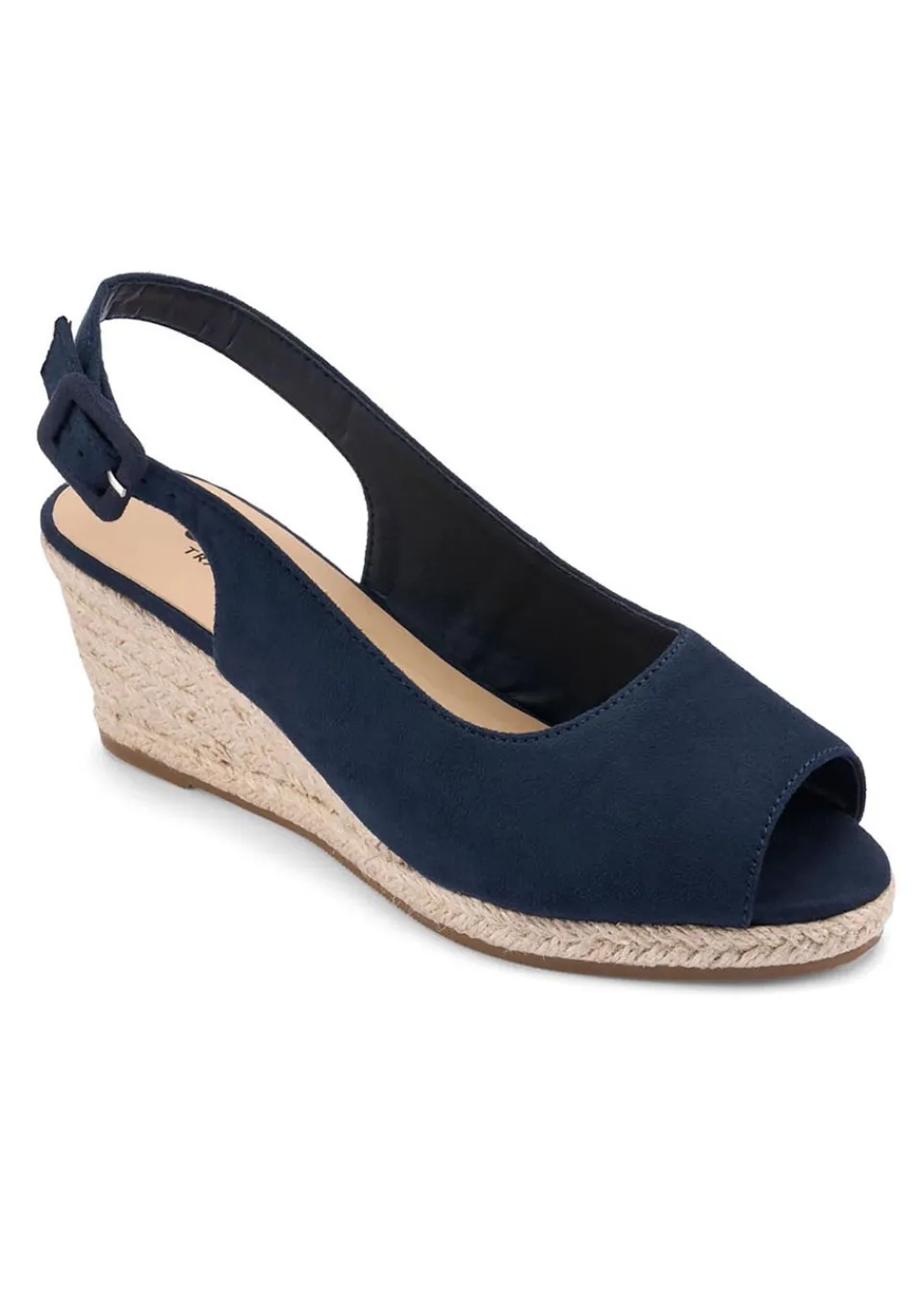 Footwear>Cotton Traders Dark Blue Espadrille Wedge Sandals