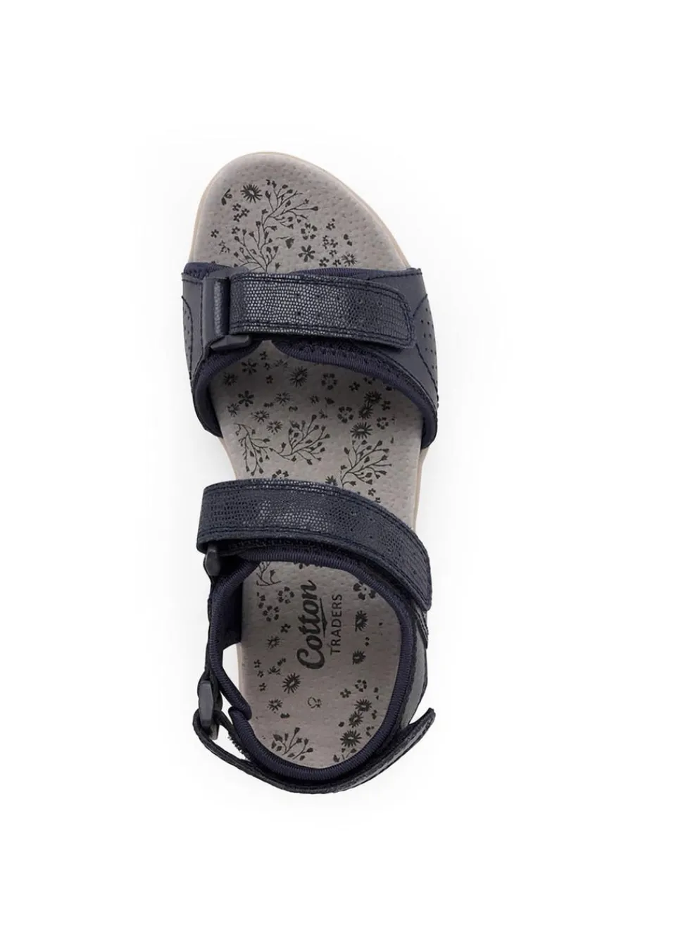 Footwear>Cotton Traders Dark Blue Leather Adjustable Sandals