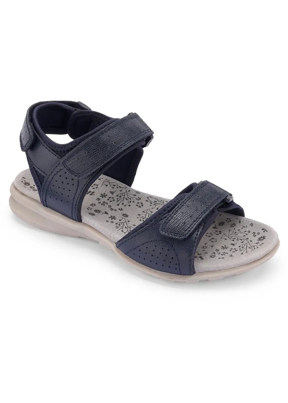 Footwear>Cotton Traders Dark Blue Leather Adjustable Sandals