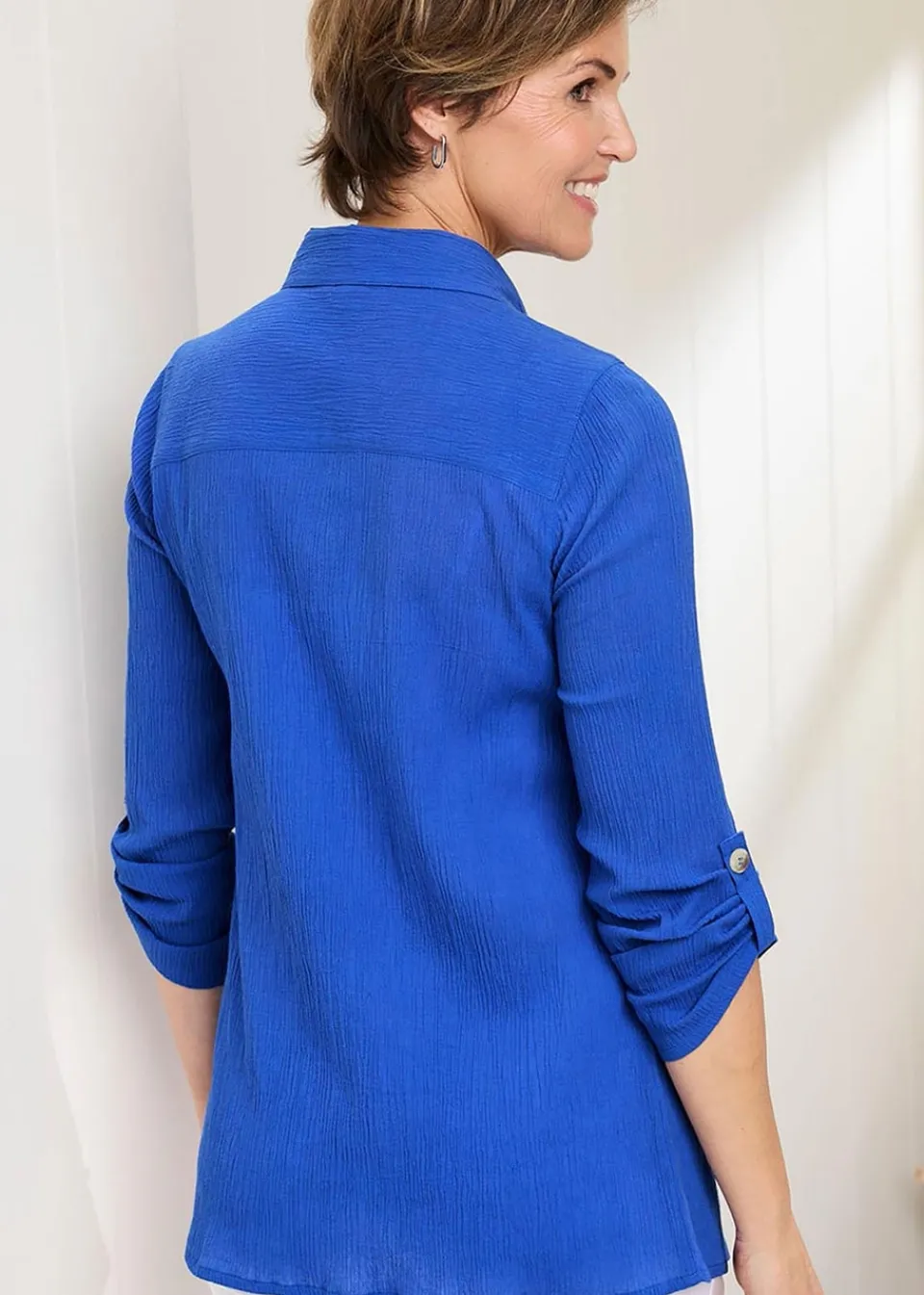 Tops>Cotton Traders Indigo Cotton Shirt