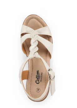 Footwear>Cotton Traders Linen Wedge Sandals