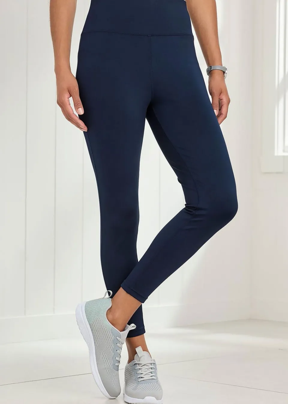Loungewear>Cotton Traders Navy Stretch Leggings