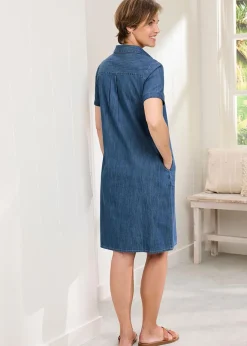 Dresses>Cotton Traders Pale Blue Denim Dress
