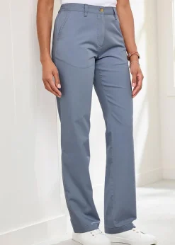 Trousers>Cotton Traders Pale Blue Everyday Straight Leg Trousers
