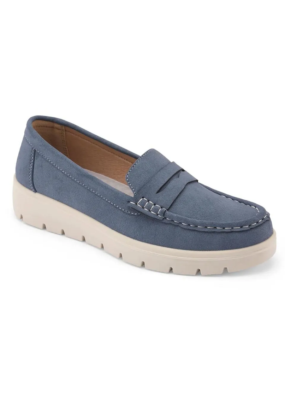 Footwear>Cotton Traders Pale Blue Loafer