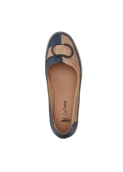 Footwear>Cotton Traders Pale Navy Soft Step Contrast Buckle Shoes