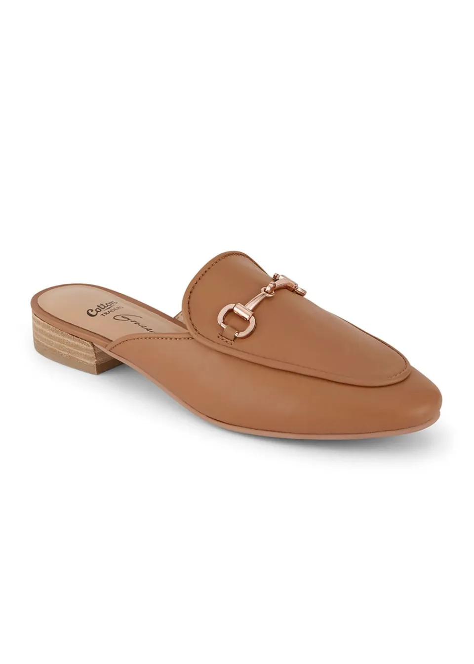Footwear>Cotton Traders Tan Grace Leather Mules