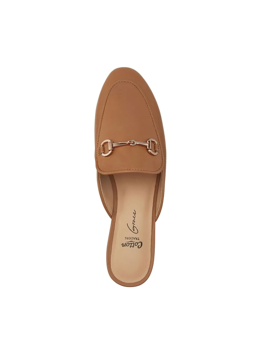 Footwear>Cotton Traders Tan Grace Leather Mules