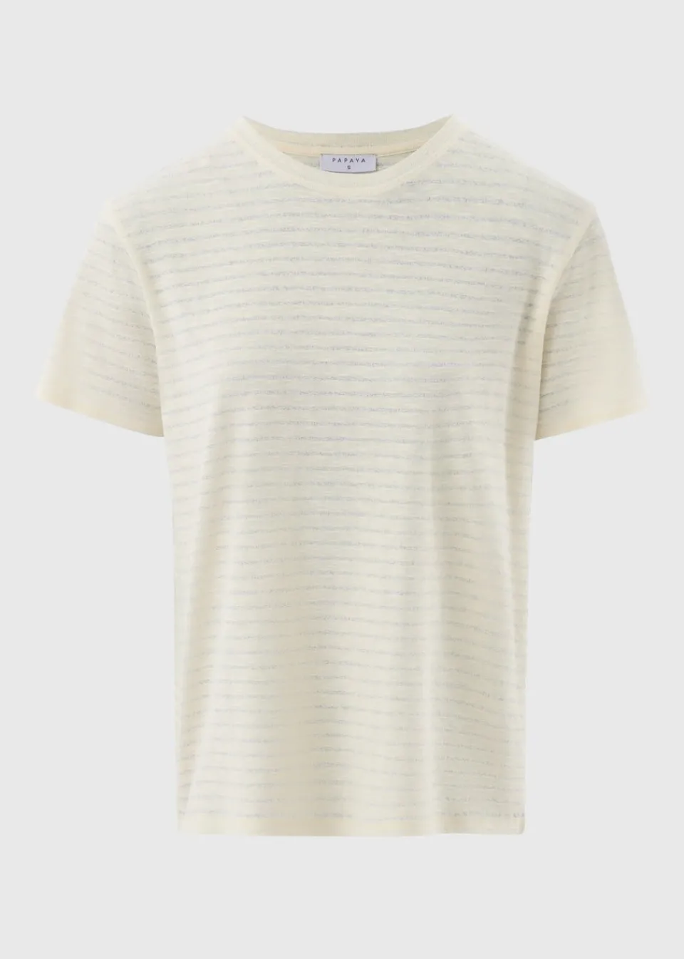 T-Shirts>Papaya Cream Burnout Stripe T-Shirt
