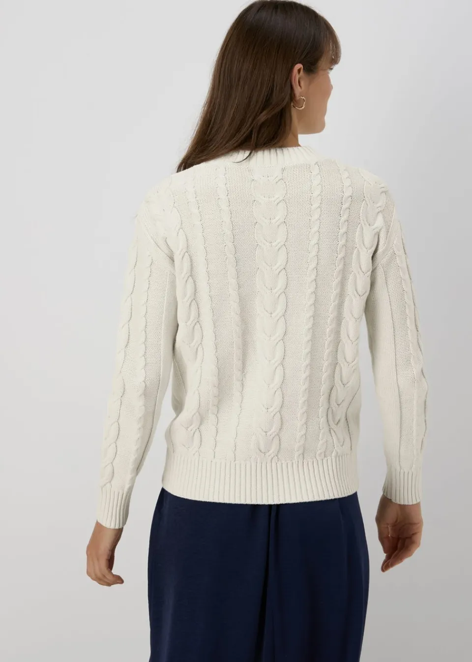 Tops>Papaya Cable Knit Jumper Cream