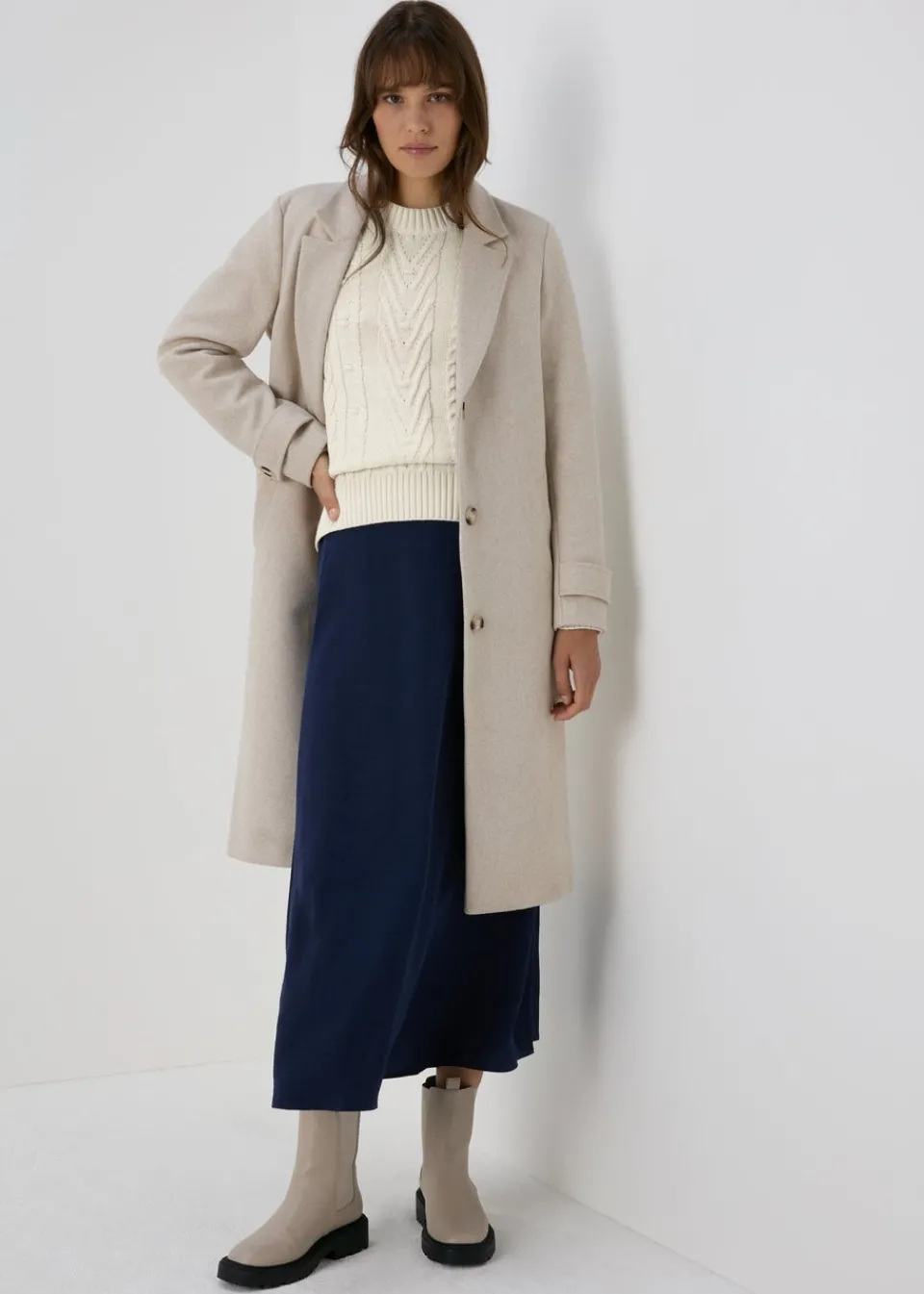 Tops>Papaya Cable Knit Jumper Cream