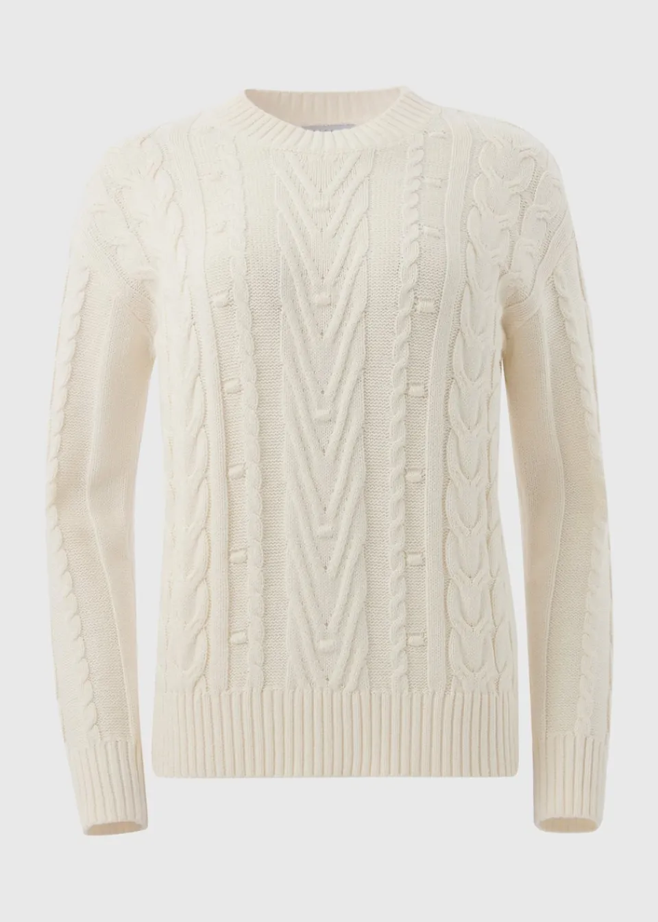 Tops>Papaya Cable Knit Jumper Cream