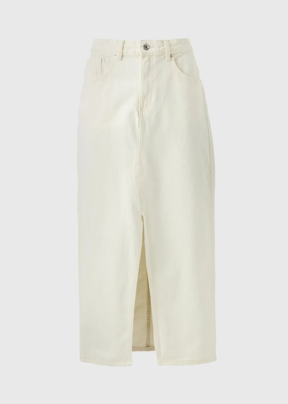 Skirts>Papaya Cream Denim Midi Skirt