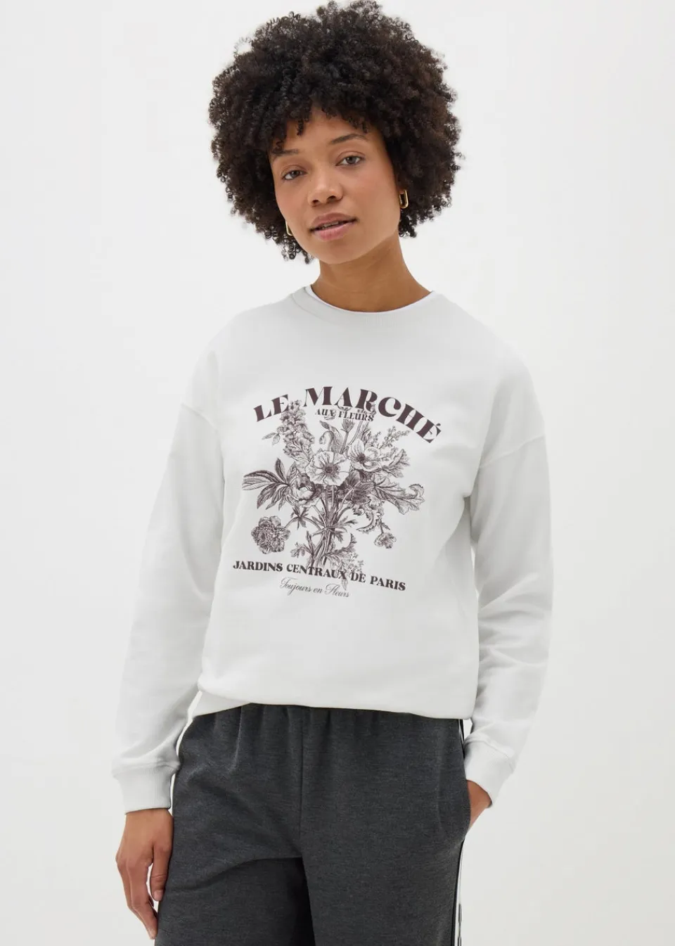 Tops>Papaya Cream Le Marche Graphic Sweatshirt