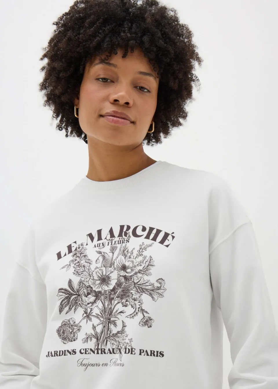 Tops>Papaya Cream Le Marche Graphic Sweatshirt