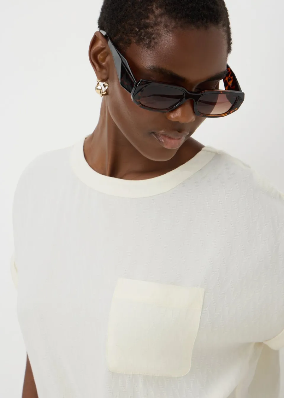 Tops>Papaya Cream Pocket Box Top