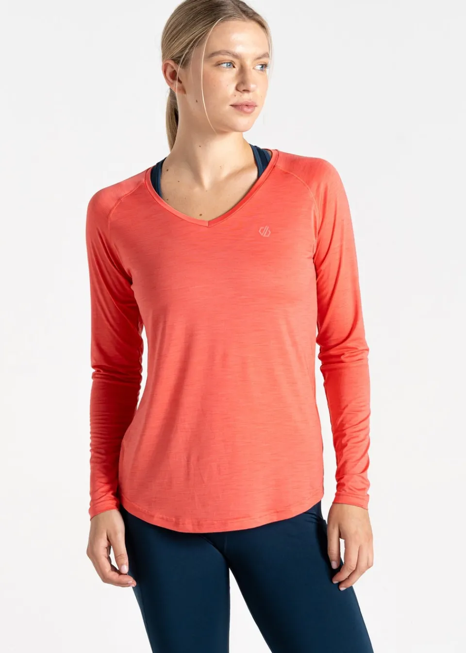 Tops>Dare 2B Dare2b Salmon Bloom Discern Sweat Wicking Tee