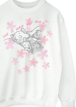 Tops>Disney Aristocats Love Is Where Mum Is White Sweatshirt