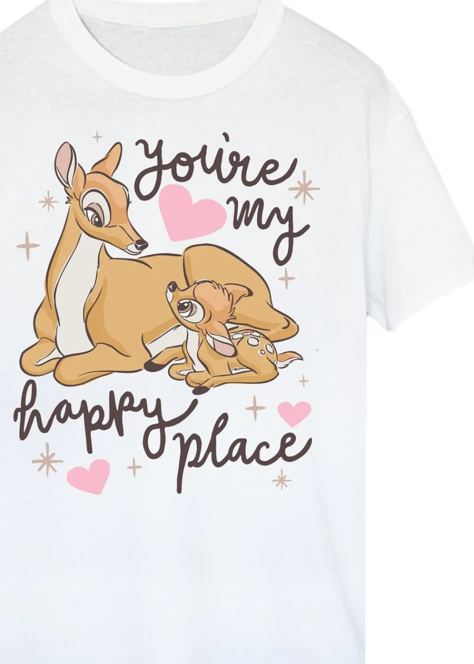 T-Shirts>Disney Bambi You're My Happy Place White Boyfriend Fit T-Shirt