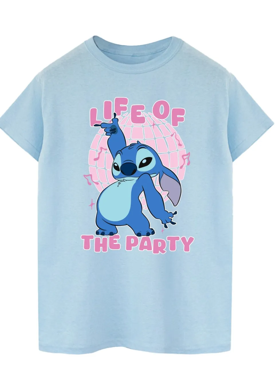 T-Shirts>Disney Blue Stitch Life Of The Party Boyfriend Fit T-Shirt