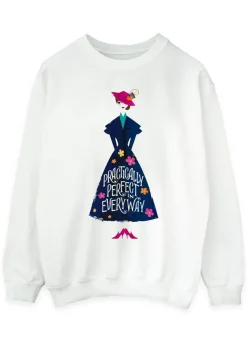 Tops>Disney Mary Poppins Practically Perfect White Printed Sweatshirt