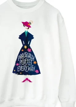 Tops>Disney Mary Poppins Practically Perfect White Printed Sweatshirt