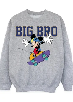Loungewear>Disney Mickey Mouse Big Brother Boys Grey Sweatshirt (3-13 Years)