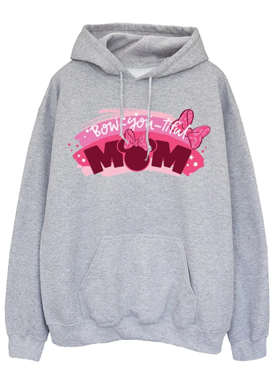 Loungewear>Disney Minnie Mouse Bow-ti-ful Mum Heather Grey Hoodie