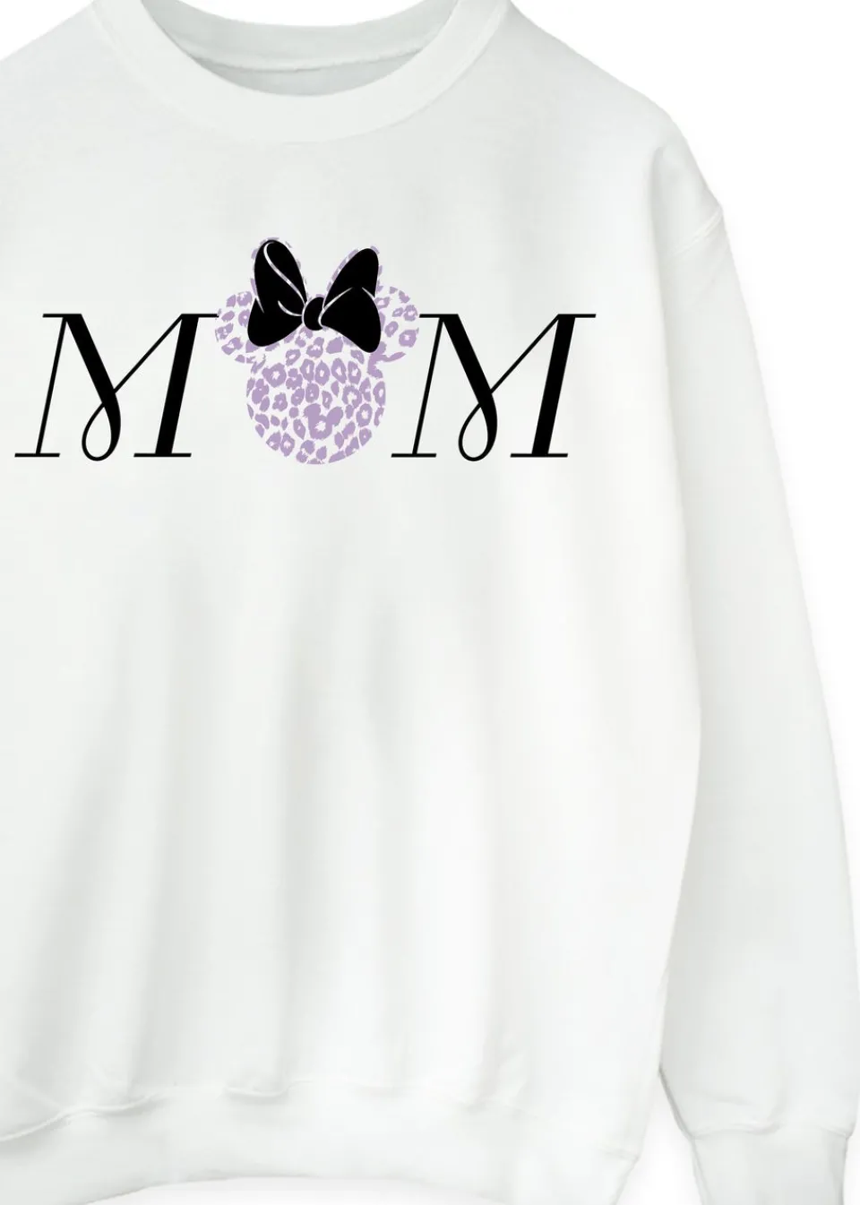 Tops>Disney Minnie Mouse Mum Leopard White Sweatshirt