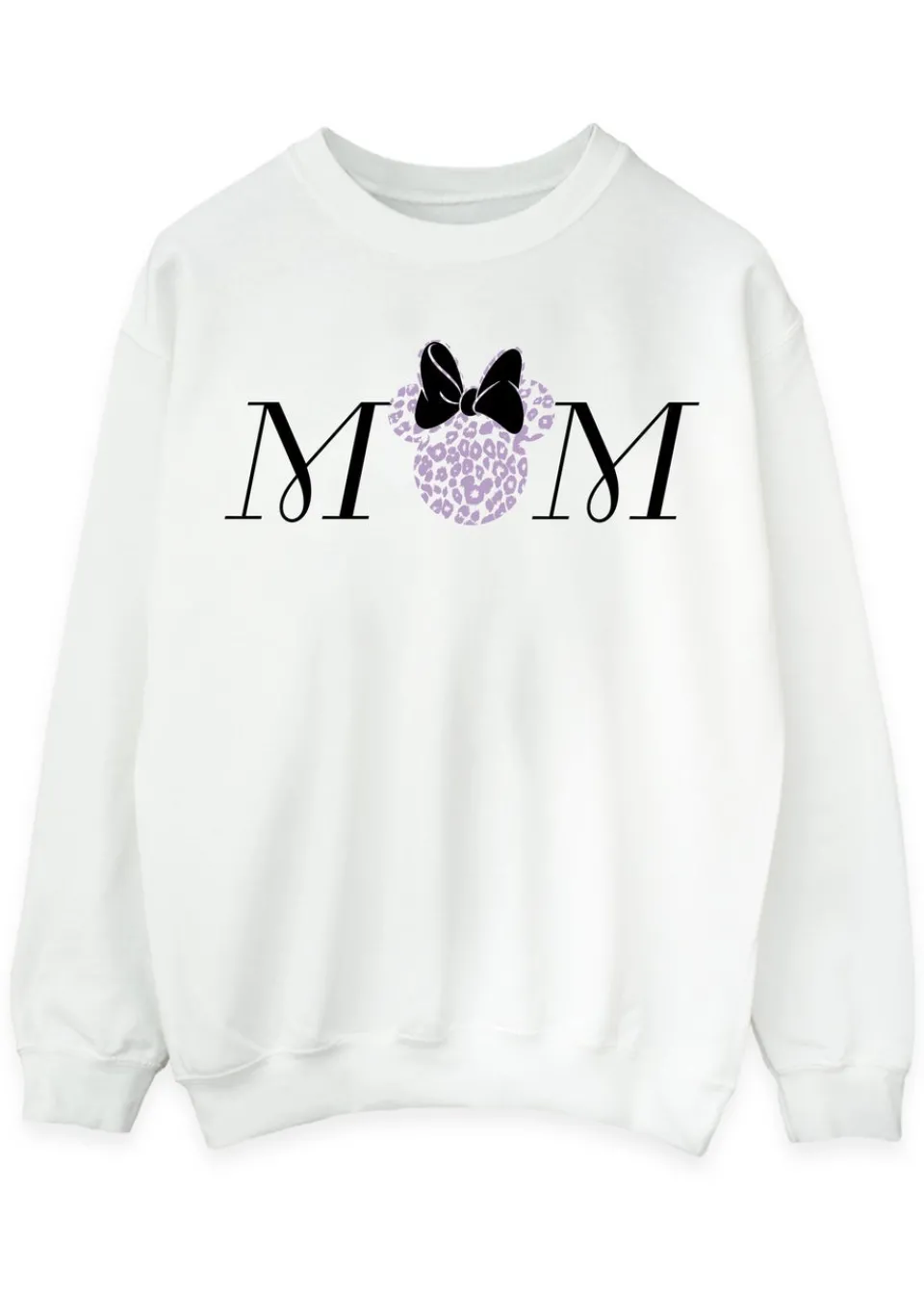Tops>Disney Minnie Mouse Mum Leopard White Sweatshirt