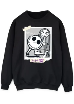 Loungewear>Disney Nightmare Before Christmas Polaroid Adult Black Sweatshirt