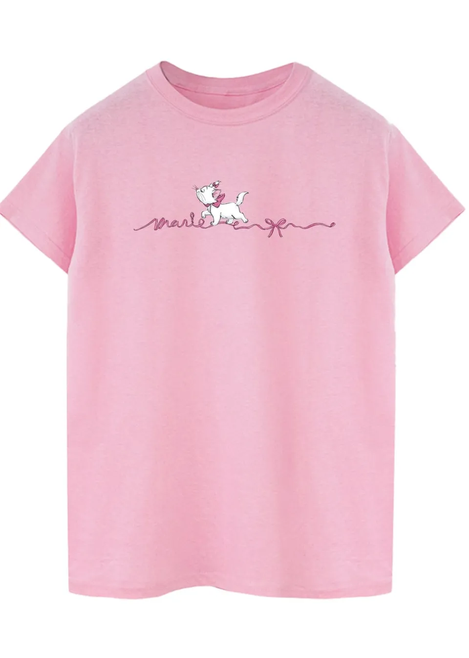 T-Shirts>Disney Pink The Aristocats Marie Ribbon Boyfriend Fit T-Shirt