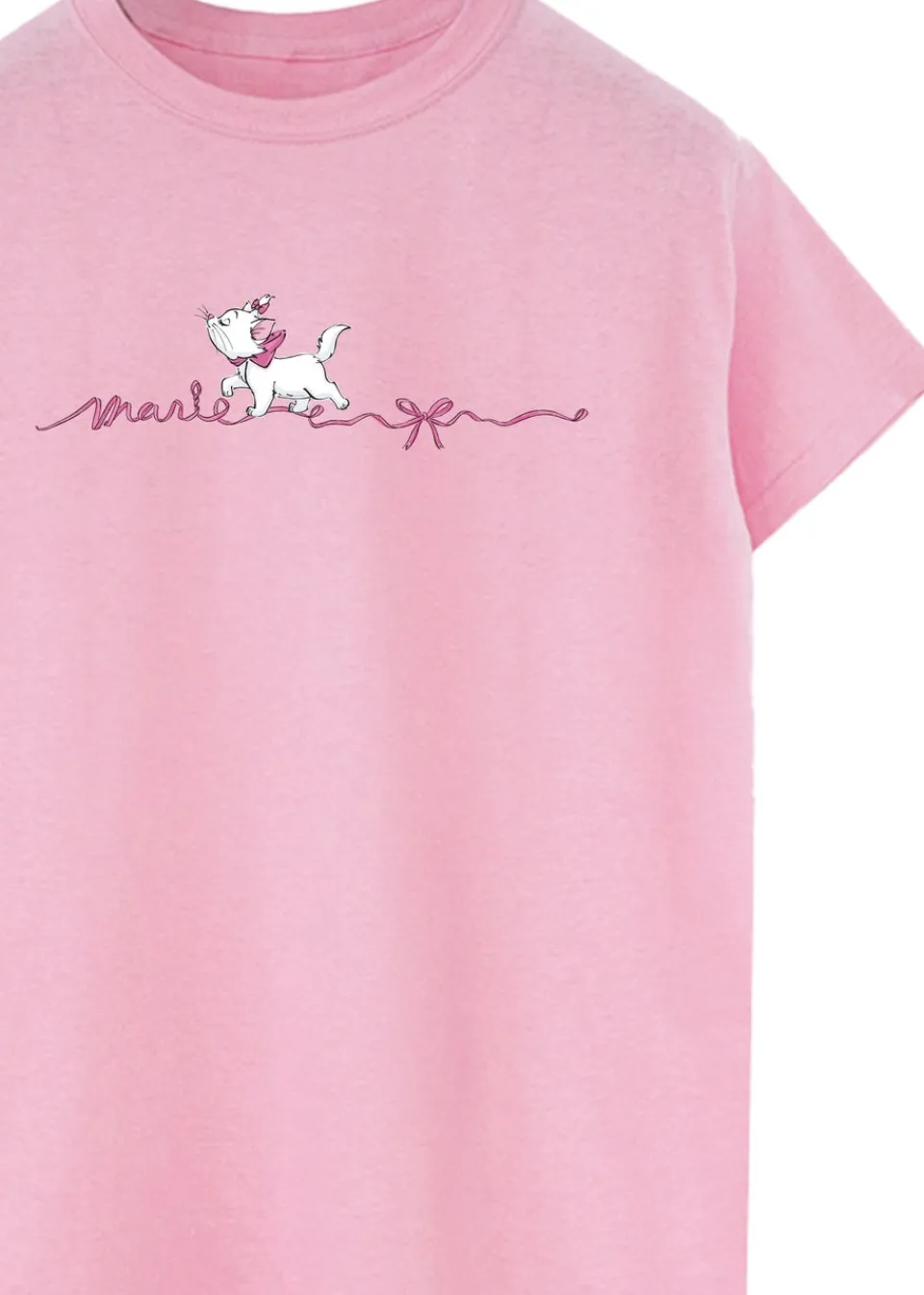T-Shirts>Disney Pink The Aristocats Marie Ribbon Boyfriend Fit T-Shirt
