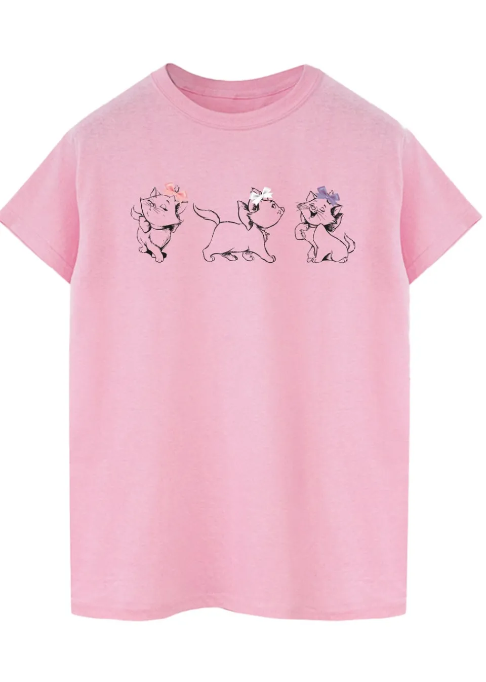 T-Shirts>Disney Pink The Aristocats Marie Bows Boyfriend Fit T-Shirt