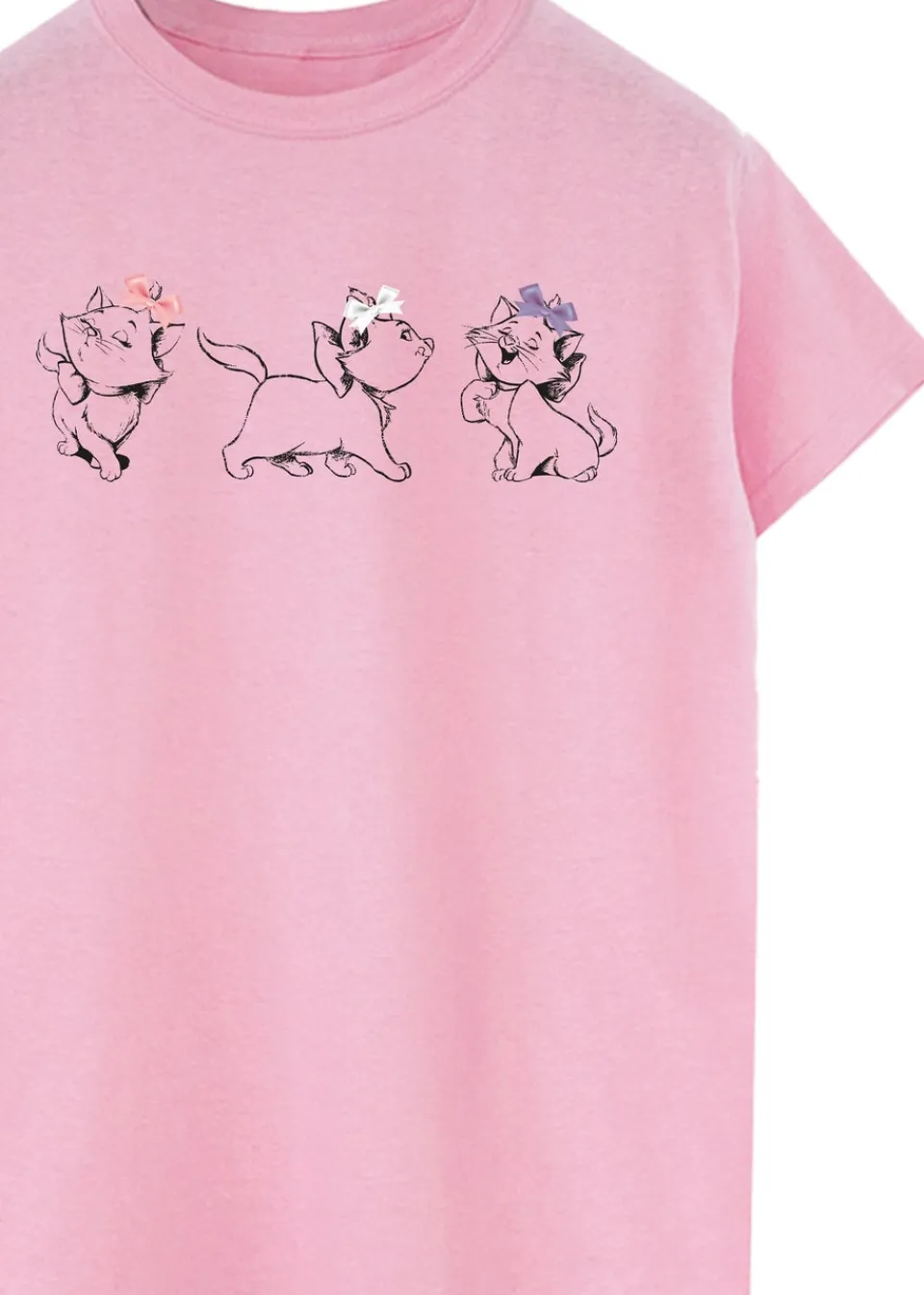 T-Shirts>Disney Pink The Aristocats Marie Bows Boyfriend Fit T-Shirt