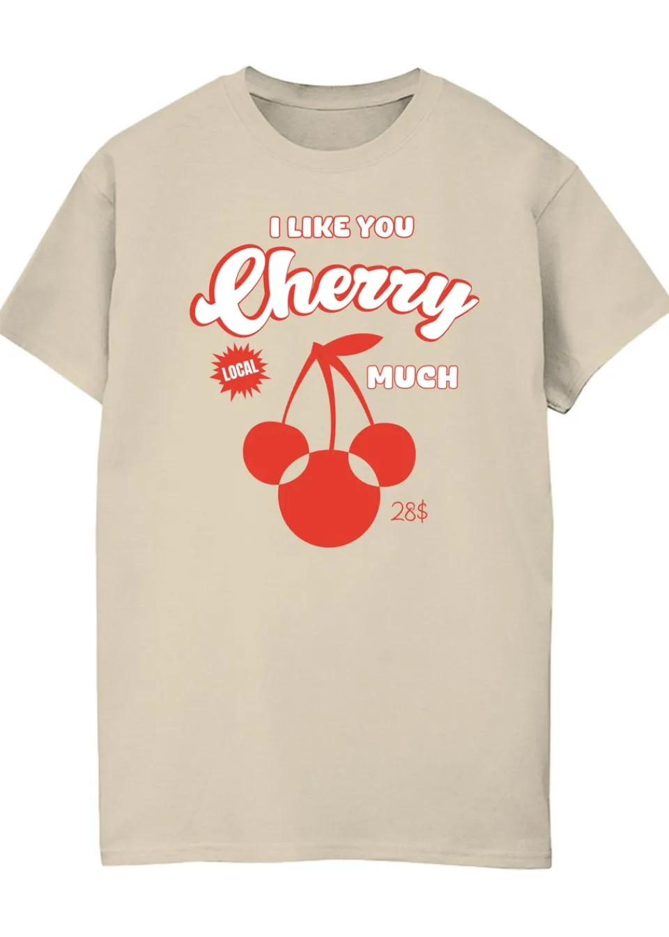 T-Shirts>Disney Sand Minnie Mouse Cherry Much Boyfriend Fit T-Shirt