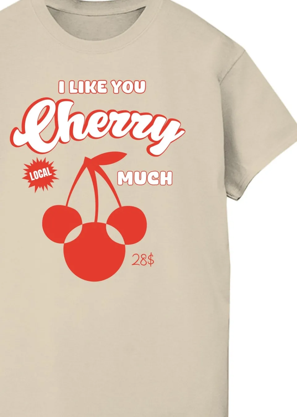 T-Shirts>Disney Sand Minnie Mouse Cherry Much Boyfriend Fit T-Shirt