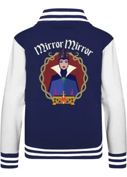 Coats & Jackets>Disney Snow White Evil Queen Mirror Mirror Women Navy/White Varsity Jacket