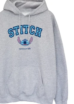 Tops>Disney Stitch Collegial Women Heather Grey Printed Hoodie