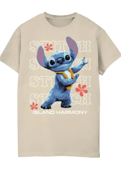 T-Shirts>Disney Stitch Island Harmony Sand Boyfriend Fit T Shirt