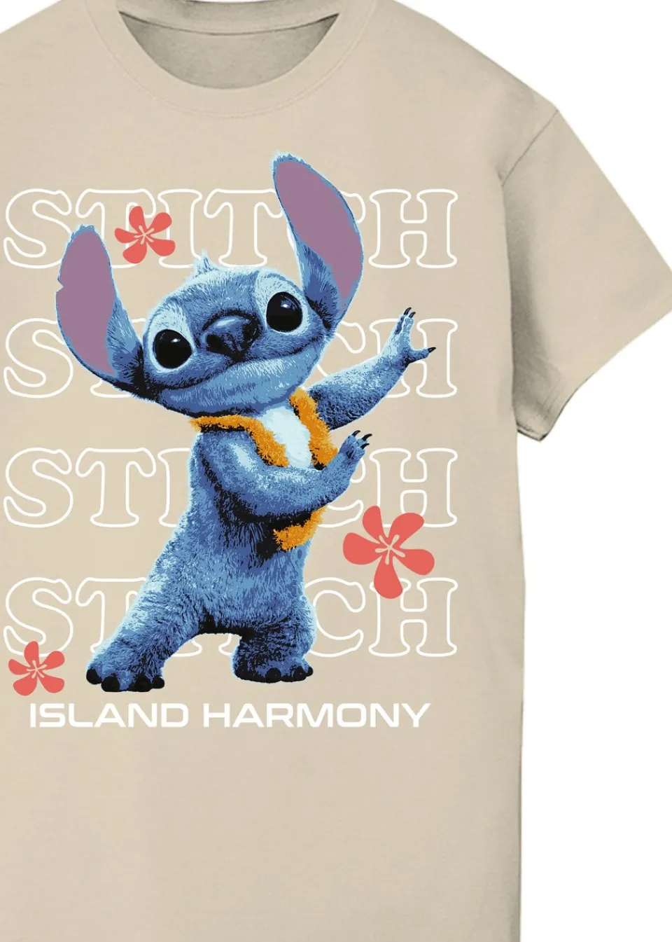 T-Shirts>Disney Stitch Island Harmony Sand Boyfriend Fit T Shirt
