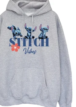 Tops>Disney Stitch Vibes Grey Hoodie