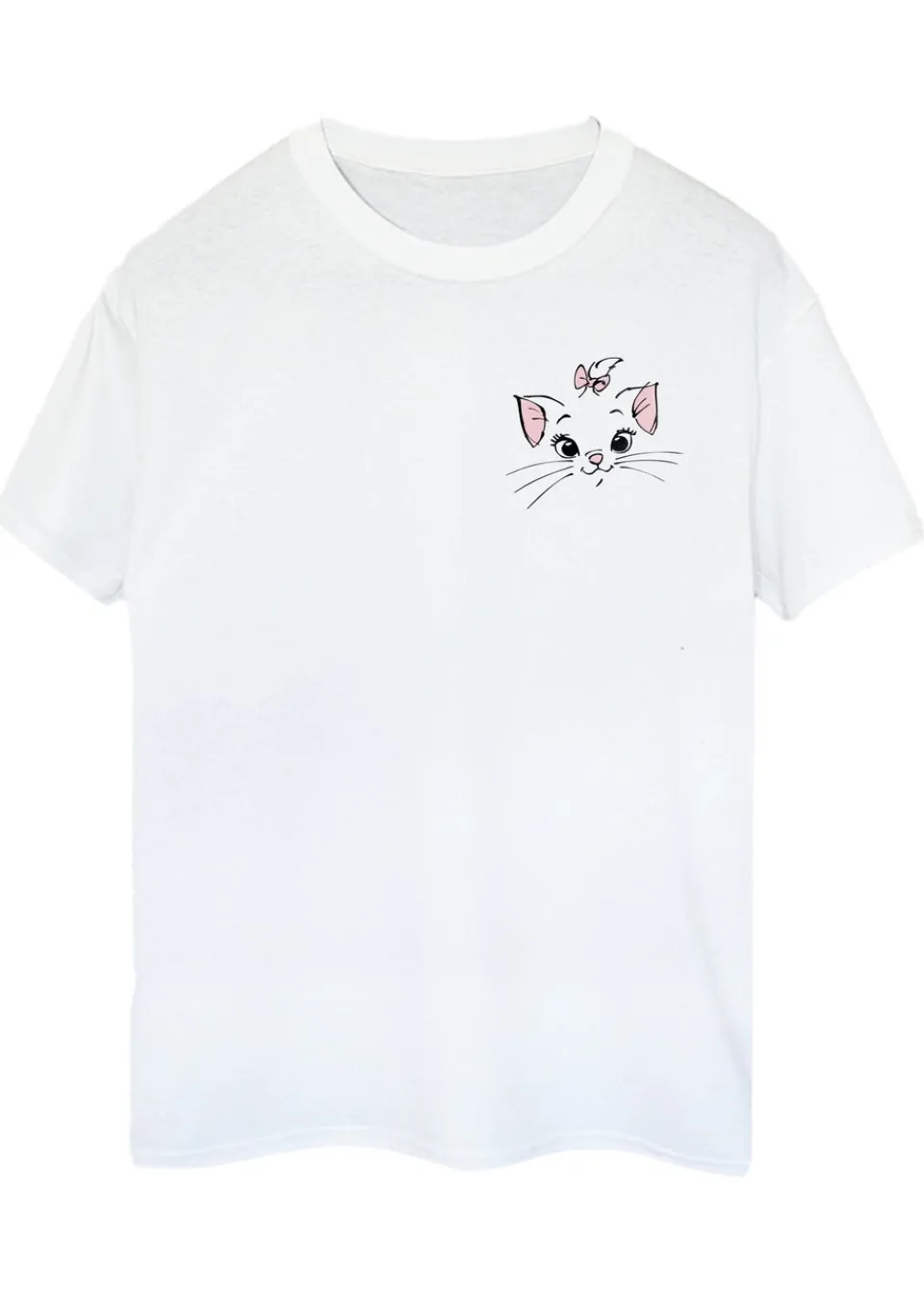 T-Shirts>Disney The Aristocats Marie Face White Printed Boyfriend Fit T-Shirt