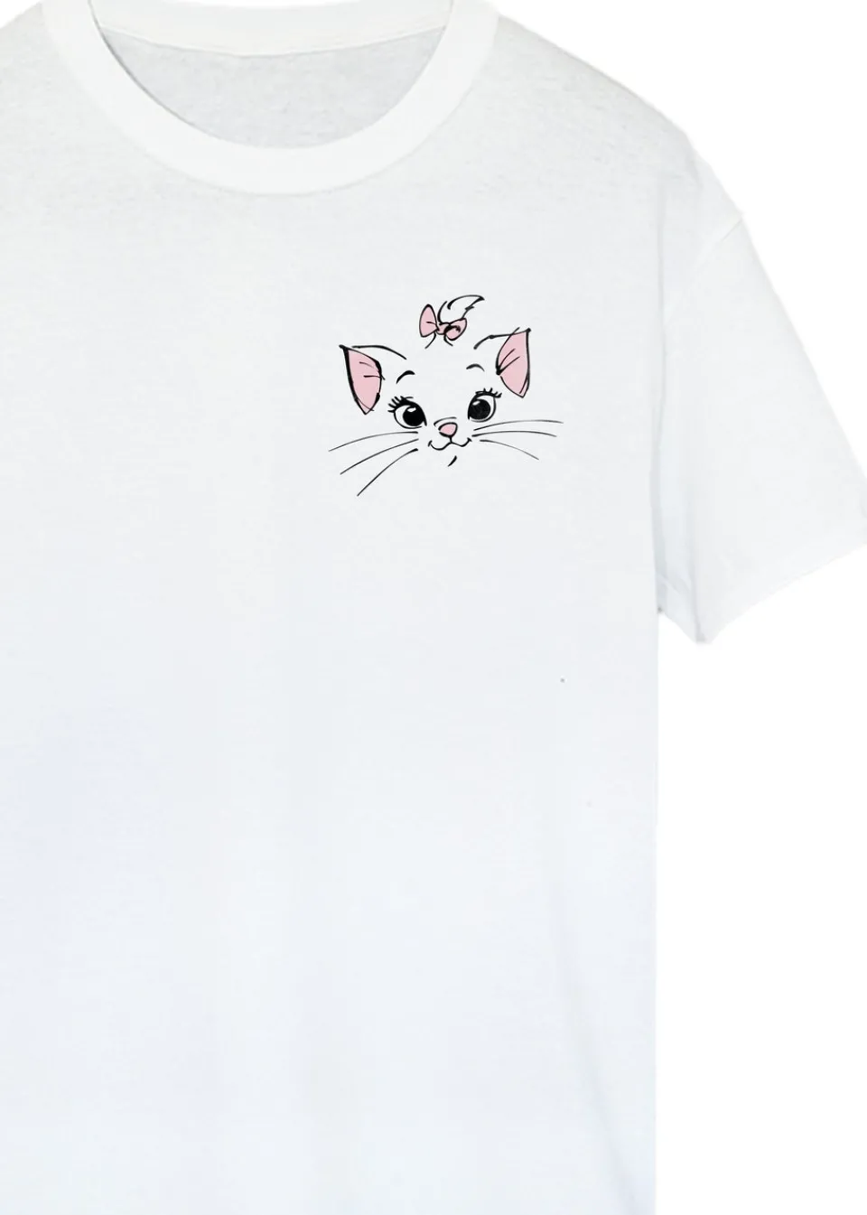 T-Shirts>Disney The Aristocats Marie Face White Printed Boyfriend Fit T-Shirt