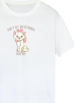 T-Shirts>Disney White  The Aristocats Marie Cuteness Boyfriend Fit T-Shirt