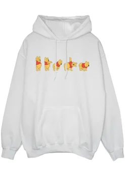 Tops>Disney Winnie The Pooh Stretching White Printed Hoodie