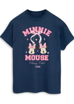 Tops>Disney Women Minnie Mouse Cherry Club Boyfriend Fit T-Shirt