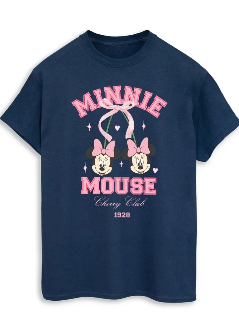 Tops>Disney Women Minnie Mouse Cherry Club Boyfriend Fit T-Shirt
